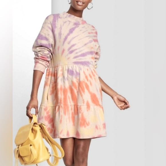Wildfox Dresses & Skirts - Wild Fable Tie-dye Sweatshirt Dress EUC Size: Large💫